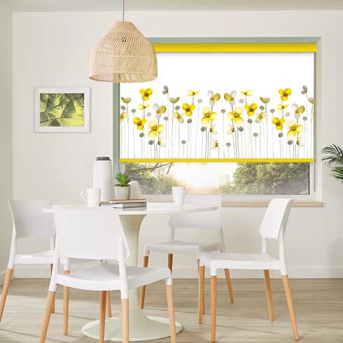 Peony Sunshine Roller Blinds